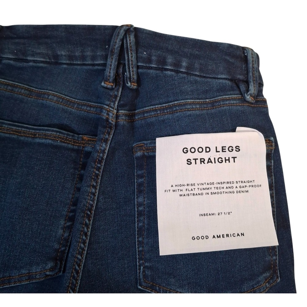 NWT Good American Pull On Jeans Women's Small Blue Stretch Good Legs Straight - Picture 7 of 12